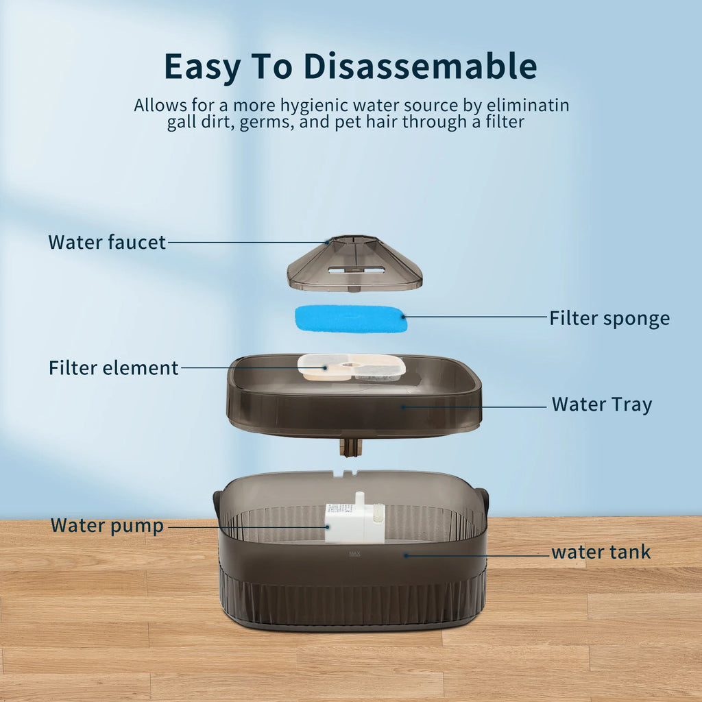 Water Fountain - Ultra-Quiet Automatic Drinking Dispenser 5.5L/9L