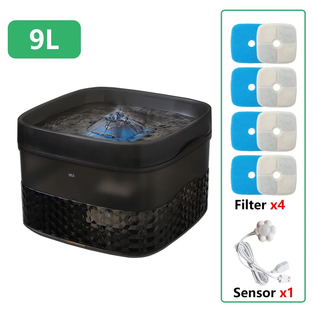 Water Fountain - Ultra-Quiet Automatic Drinking Dispenser 5.5L/9L