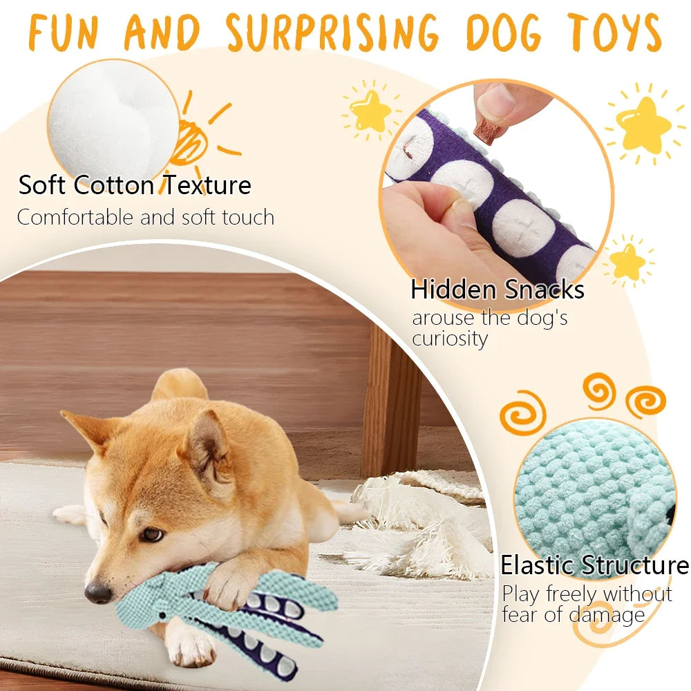 Large Squeaky Pet Dog Toy-Plush Dog Toys with Soft Fabric for Small Medium Large Dogs Daily Companionship, Training Reward Gift