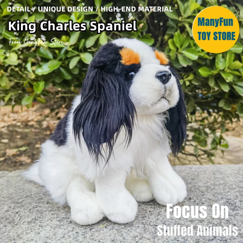 Cavalier King Charles Spaniel Plush Toy - Lifelike High Fidelity Stuffed Animal for Dog Lovers