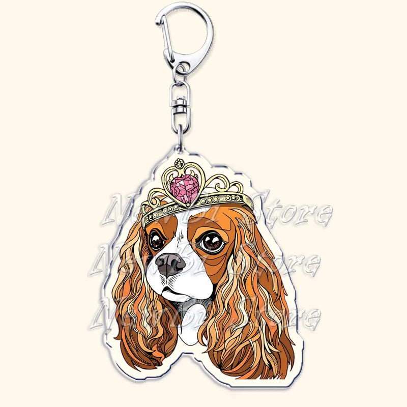 Cavalier King Charles Spaniel Dog Keychains for Accessories Bag Key Chain Ring Jewelry Pet Puppy Lover Animal Gifts Keyrings