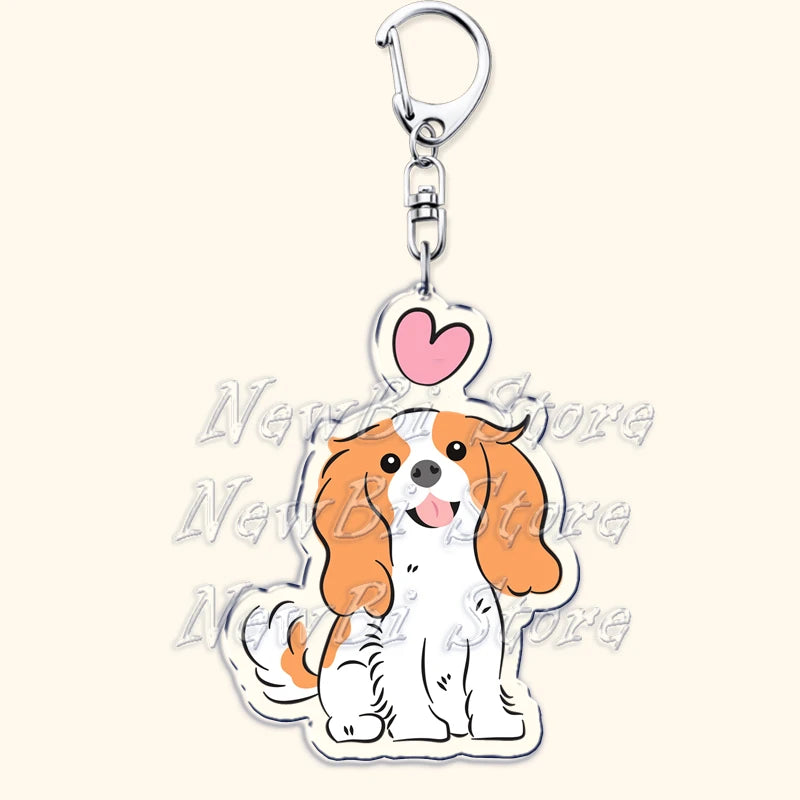 Cavalier King Charles Spaniel Dog Keychains for Accessories Bag Key Chain Ring Jewelry Pet Puppy Lover Animal Gifts Keyrings