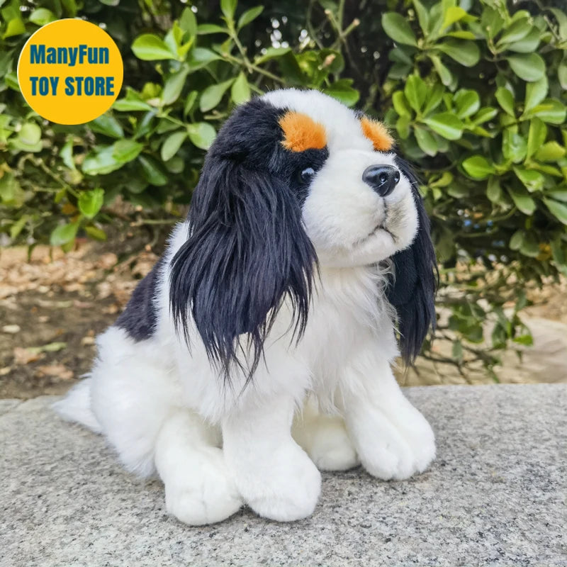Cavalier King Charles Spaniel Plush Toy - Lifelike High Fidelity Stuffed Animal for Dog Lovers