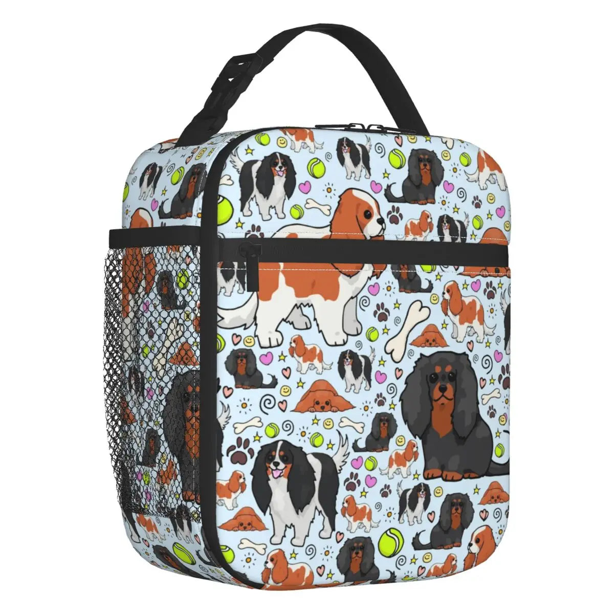 Cavalier King Charles Spaniel Portable Lunch Box Leakproof Family Group Dog Lover Thermal Cooler Food Insulated Lunch Bag Kids