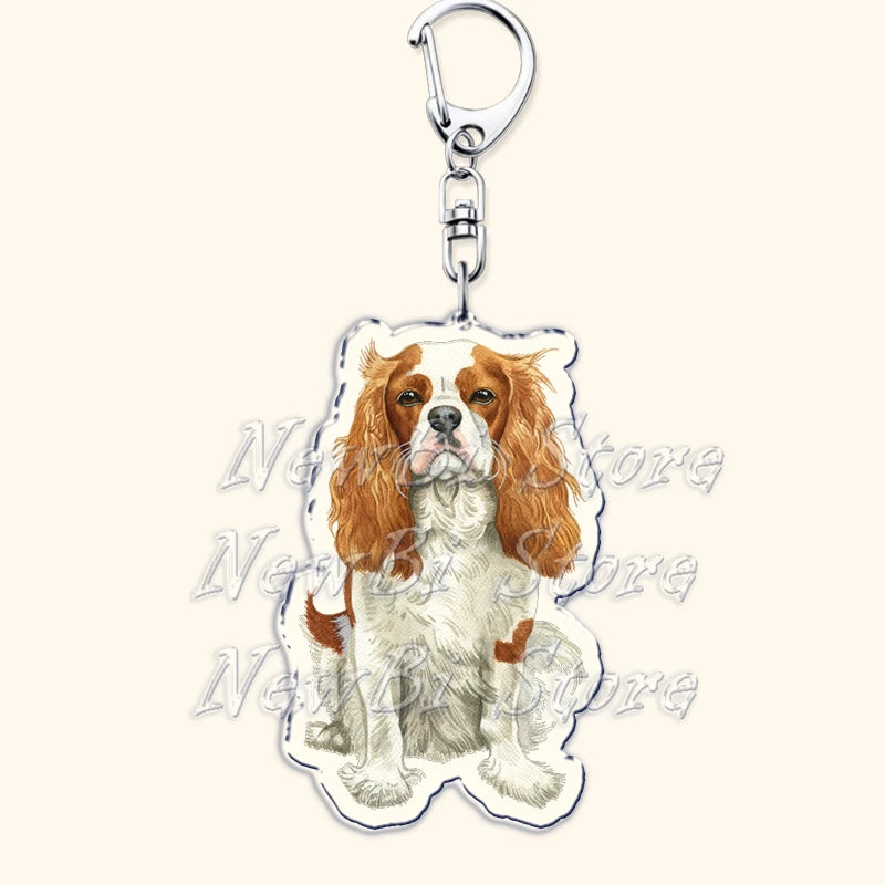 Cavalier King Charles Spaniel Dog Keychains for Accessories Bag Key Chain Ring Jewelry Pet Puppy Lover Animal Gifts Keyrings