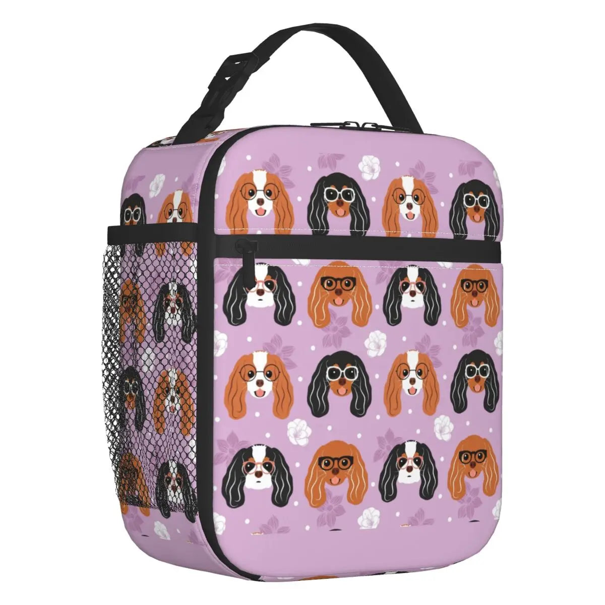 Cavalier King Charles Spaniel Portable Lunch Box Leakproof Family Group Dog Lover Thermal Cooler Food Insulated Lunch Bag Kids