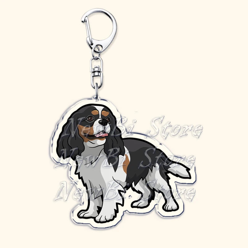 Cavalier King Charles Spaniel Dog Keychains for Accessories Bag Key Chain Ring Jewelry Pet Puppy Lover Animal Gifts Keyrings