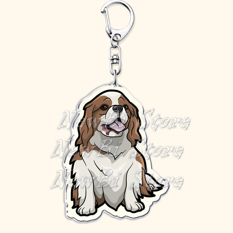 Cavalier King Charles Spaniel Dog Keychains for Accessories Bag Key Chain Ring Jewelry Pet Puppy Lover Animal Gifts Keyrings