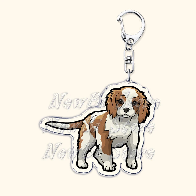Cavalier King Charles Spaniel Dog Keychains for Accessories Bag Key Chain Ring Jewelry Pet Puppy Lover Animal Gifts Keyrings