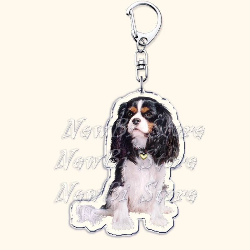 Cavalier King Charles Spaniel Dog Keychains for Accessories Bag Key Chain Ring Jewelry Pet Puppy Lover Animal Gifts Keyrings