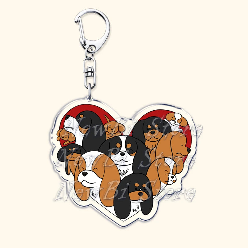 Cavalier King Charles Spaniel Dog Keychains for Accessories Bag Key Chain Ring Jewelry Pet Puppy Lover Animal Gifts Keyrings